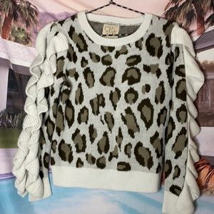 Chaser Ruffled Leopard Sweater ~X•Small~